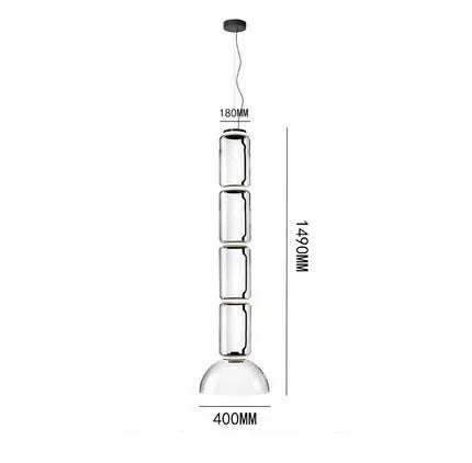 Lampe suspendue à LED en verre moderne Design italien