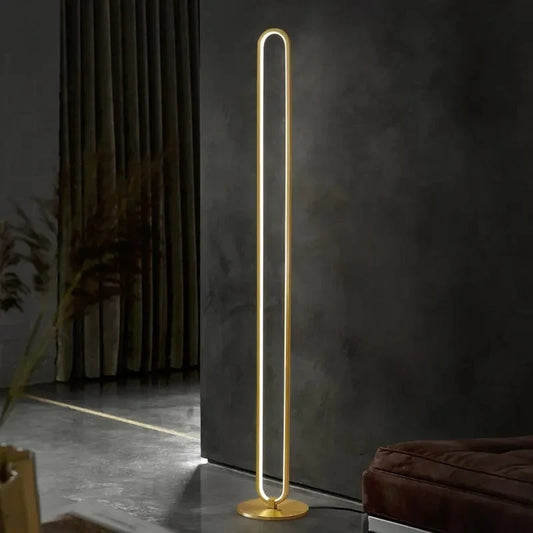 Lampadaire LED moderne Conception de boucle minimaliste, lampadaire dimmable pour salon chambre à coucher décoration de la maison