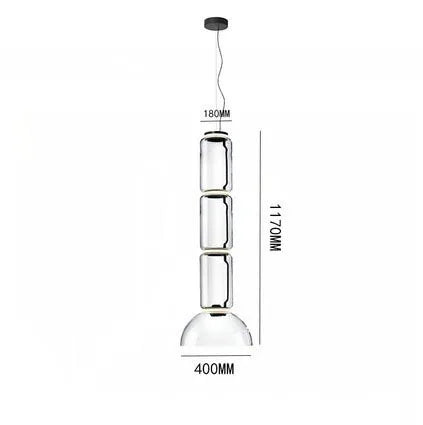 Lampe suspendue à LED en verre moderne Design italien