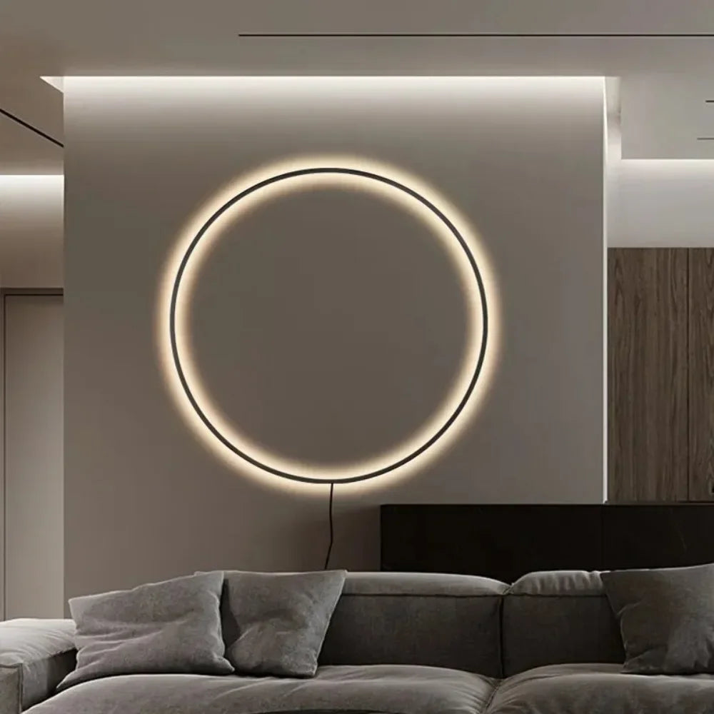 Appliques murales LED modernes design nordique anneau rond intérieur