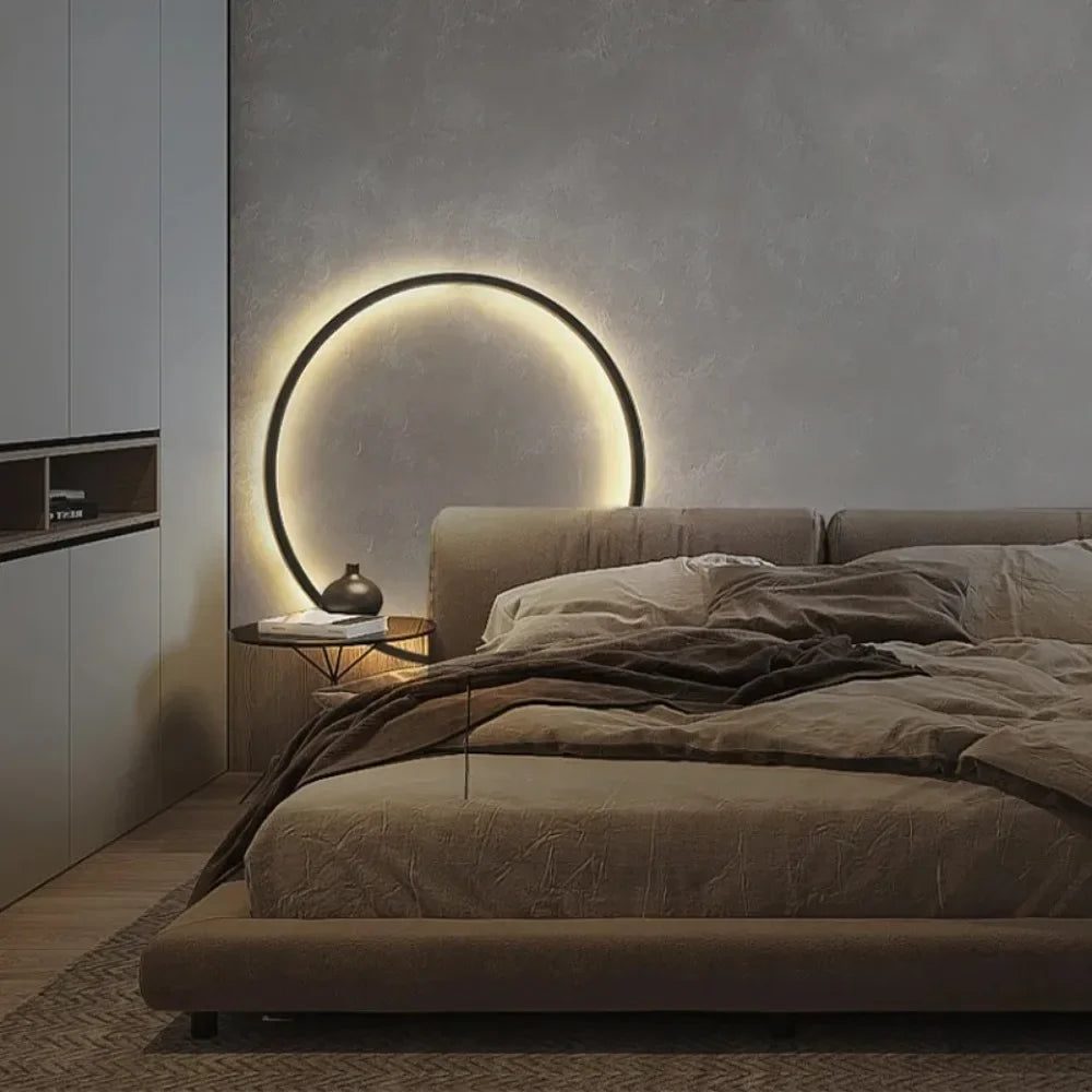 Appliques murales LED modernes design nordique anneau rond intérieur
