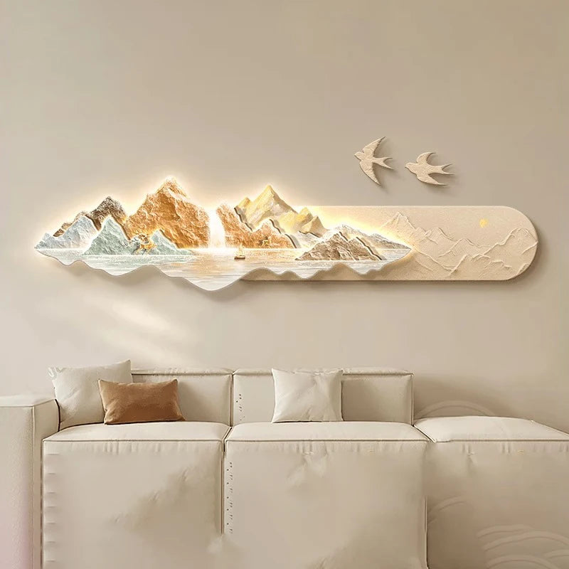 Applique murale LED Montagne d’Or — Design artistique et lumineux haut de gamme