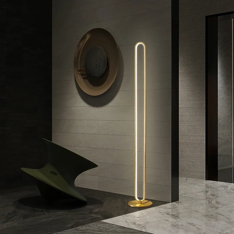 Lampadaire LED moderne Conception de boucle minimaliste, lampadaire dimmable pour salon chambre à coucher décoration de la maison