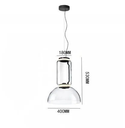 Lampe suspendue à LED en verre moderne Design italien