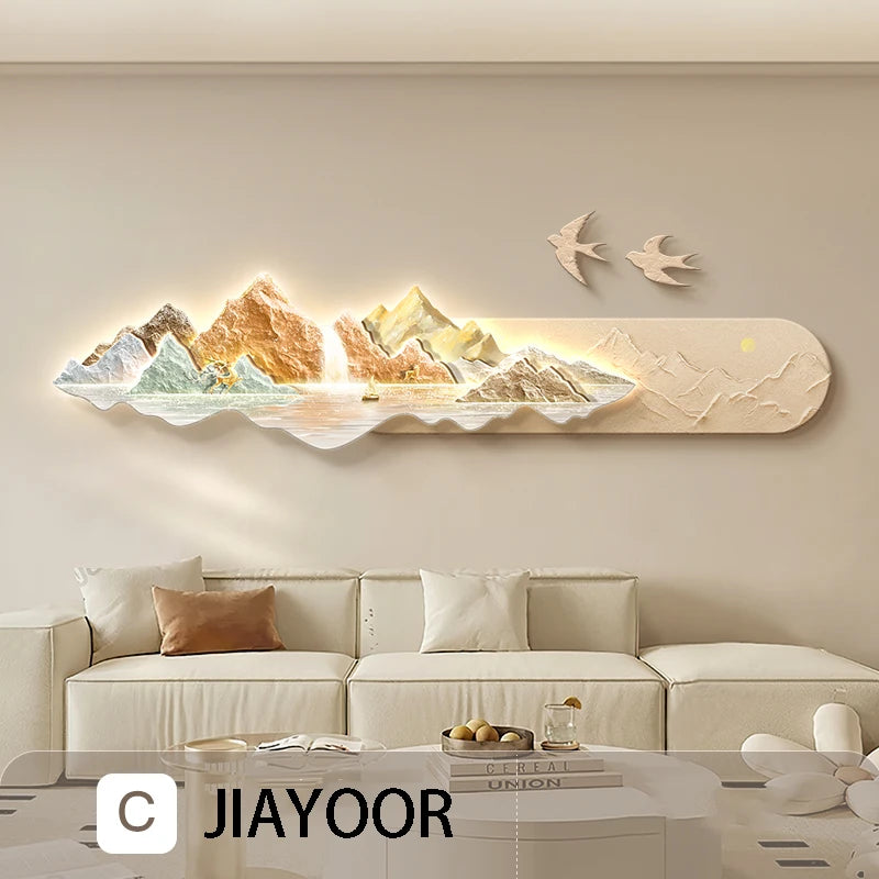 Applique murale LED Montagne d’Or — Design artistique et lumineux haut de gamme